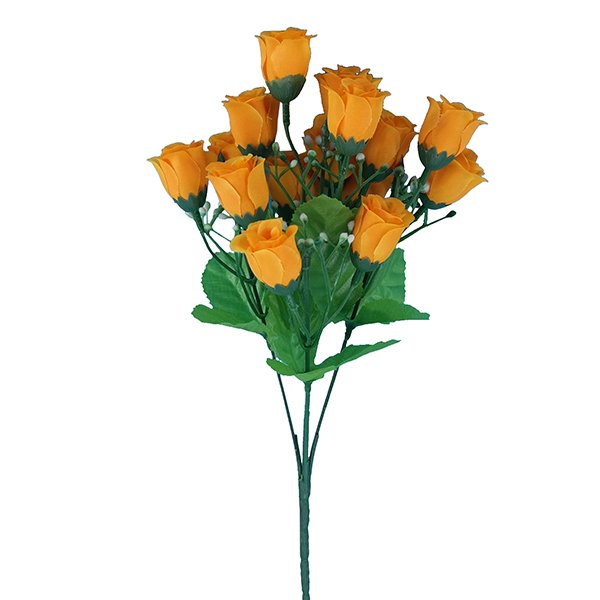 Gold-Silk-Roses-Artificial-Pongee-Rose-Bud-Bush